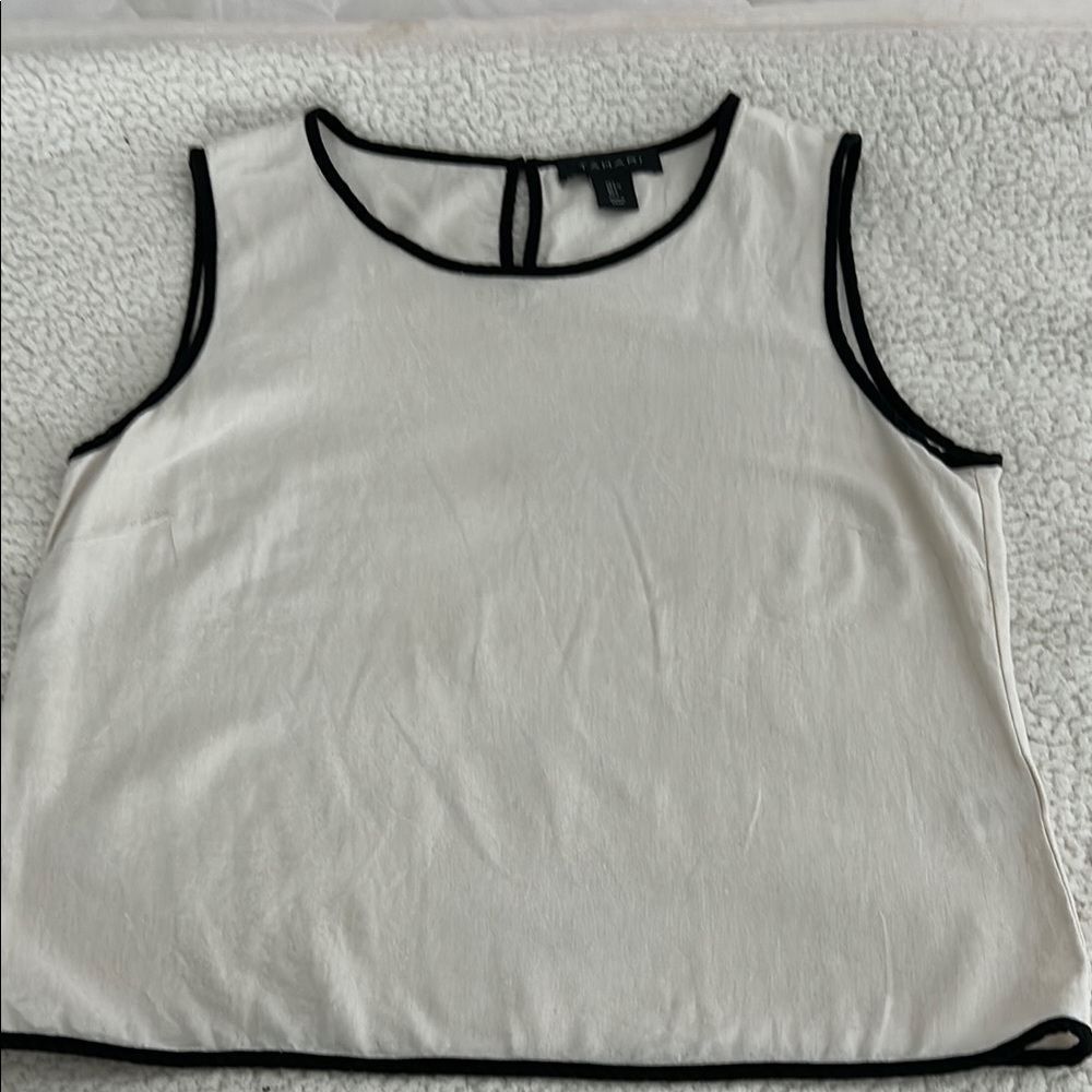 Tahari Linen Blouse Size L